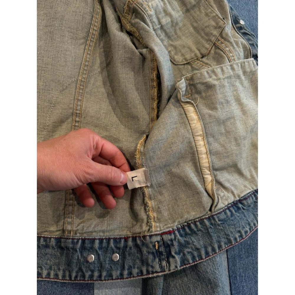 CRTV LTRCY Upcycled Denim Jacket Krusty the Clown Bart Simpson Large Trucker - Picture 4 of 5